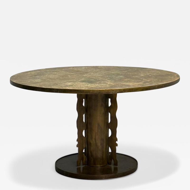 Philip and Kelvin LaVerne Philip Kelvin LaVerne Mid Century Modern Chan Center Table Bronze 1960s