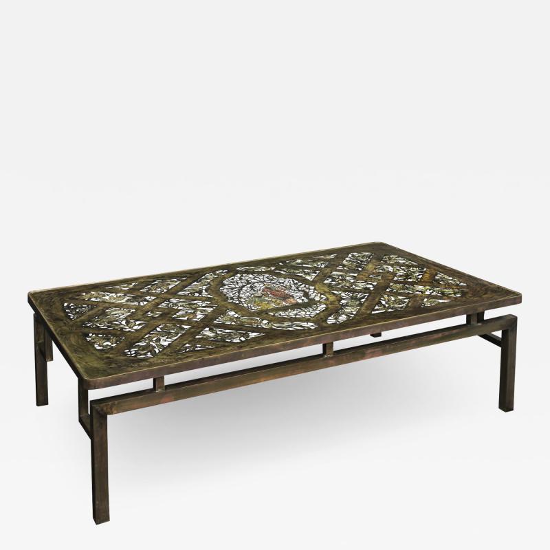 Philip and Kelvin LaVerne Philip Kelvin LaVerne Rare Large Fragonard Pierced Coffee Table 1967