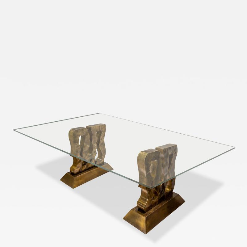 Philip and Kelvin LaVerne Philip Kelvin LaVerne Rare and Important Sculpture Dining Table 1980s Signed 