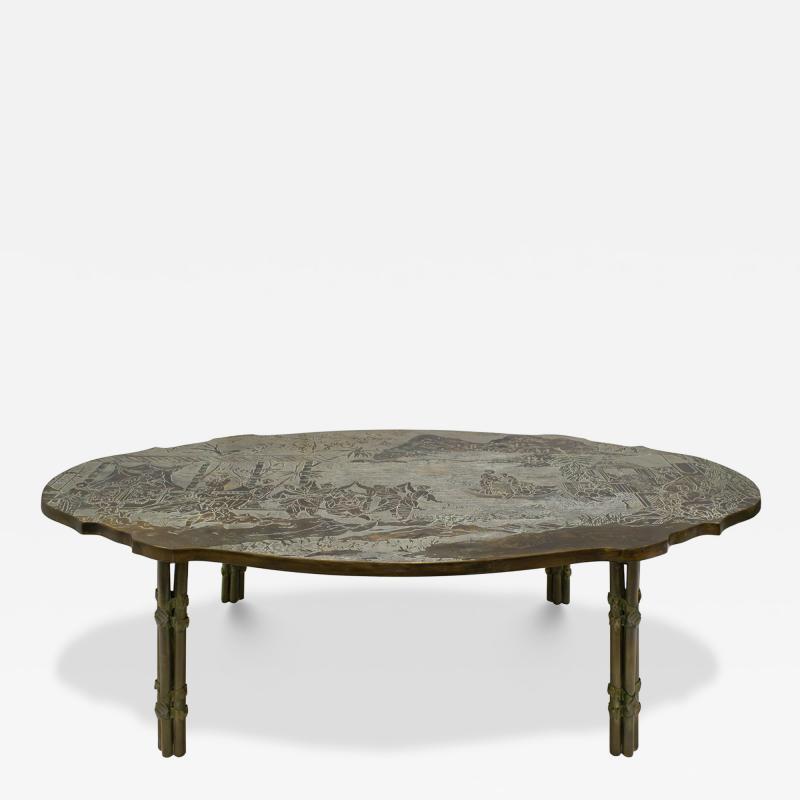 Philip and Kelvin LaVerne Philip Kelvin LaVerne Superb Tang Boucher Coffee Table 1960s Signed 
