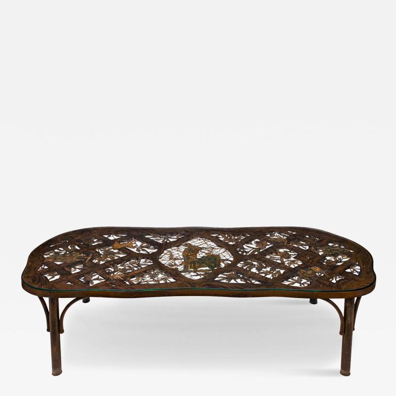 Philip and Kelvin LaVerne Philip and Kelvin LaVerne Rare Fragonard Pierced Coffee Table 1960s Signed 