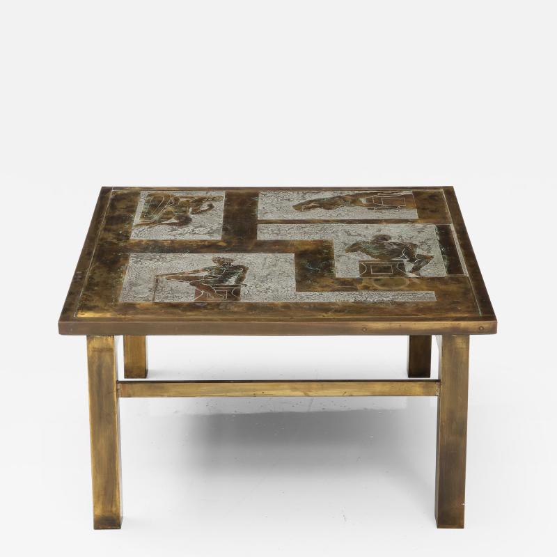 Philip and Kelvin LaVerne Philip and Kelvin Laverne Rare Medici Coffee Table 1960s Signed
