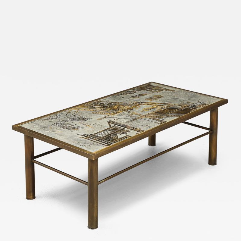 Philip and Kelvin LaVerne Rare Chan Cocktail Table by Philip Kelvin LaVerne