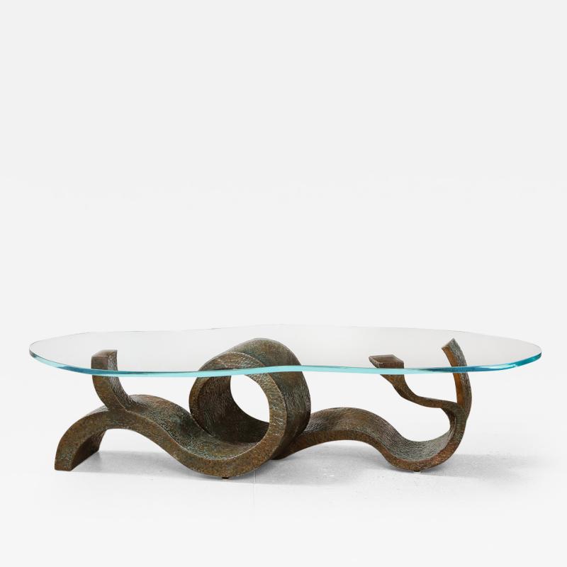 Philip and Kelvin LaVerne Wave Crest Rare Studio Made Cocktail Table by Philip Kelvin LaVerne