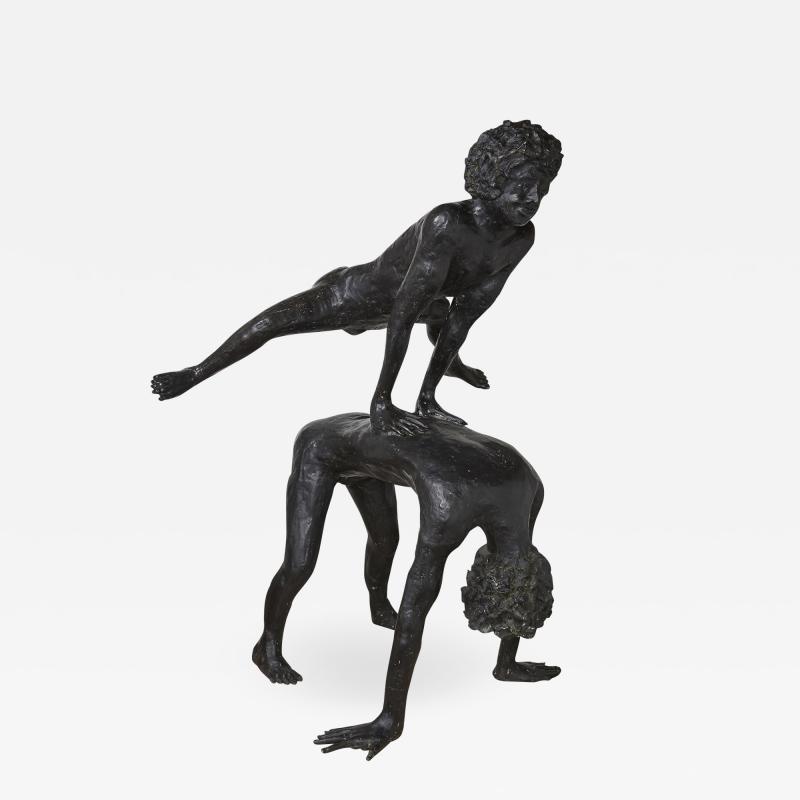 Philippe Berry Large patinated bronze sculptural group by Philippe Berry