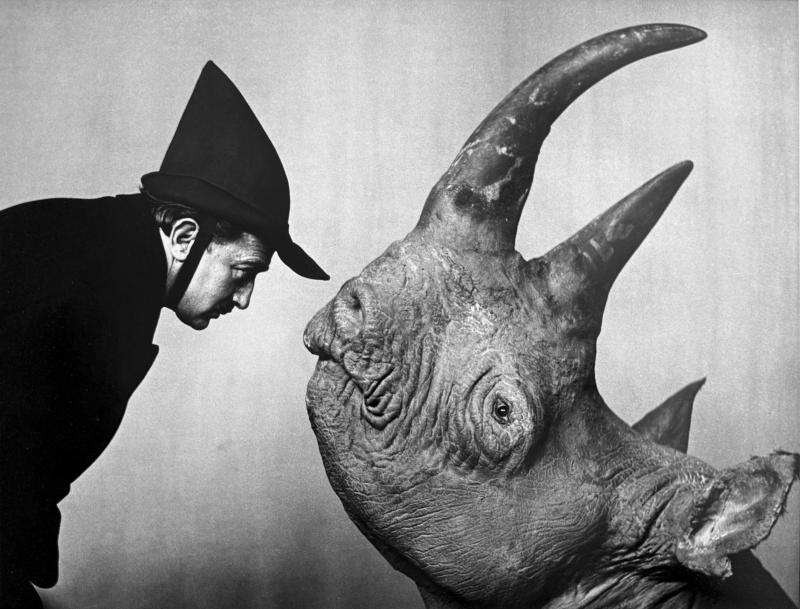 Philippe Halsman Editioned Photograph Dal with Rhinoceros by Philippe Halsman