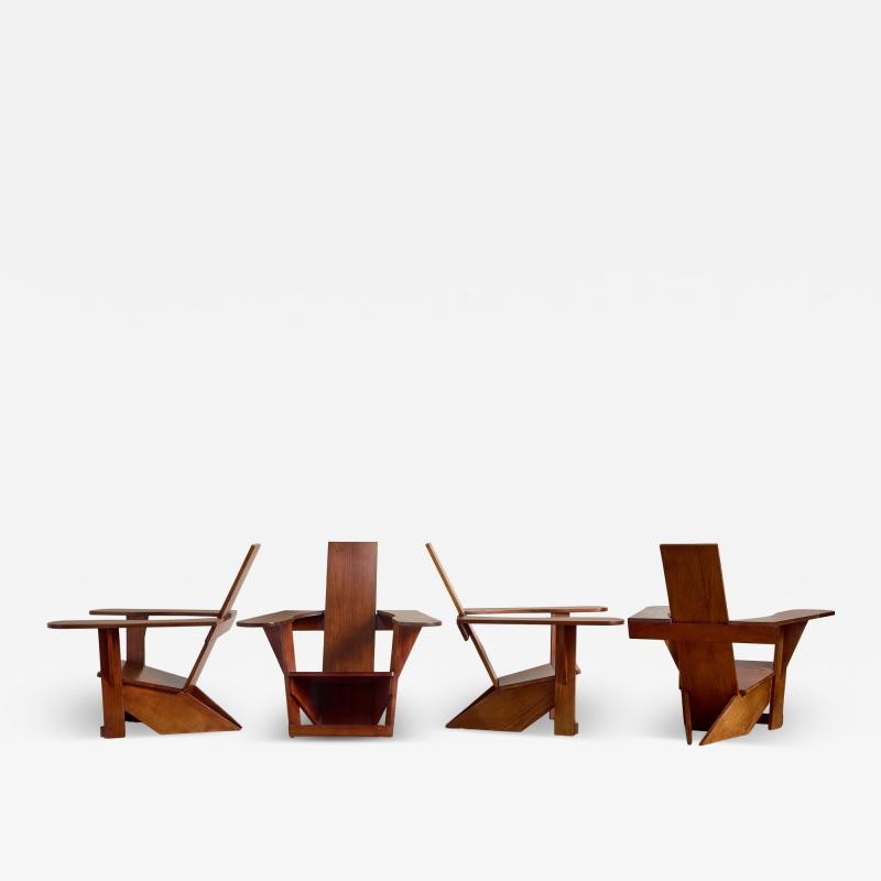 Philippe Parent Pair of Constructivist Armchairs by Philippe Parent