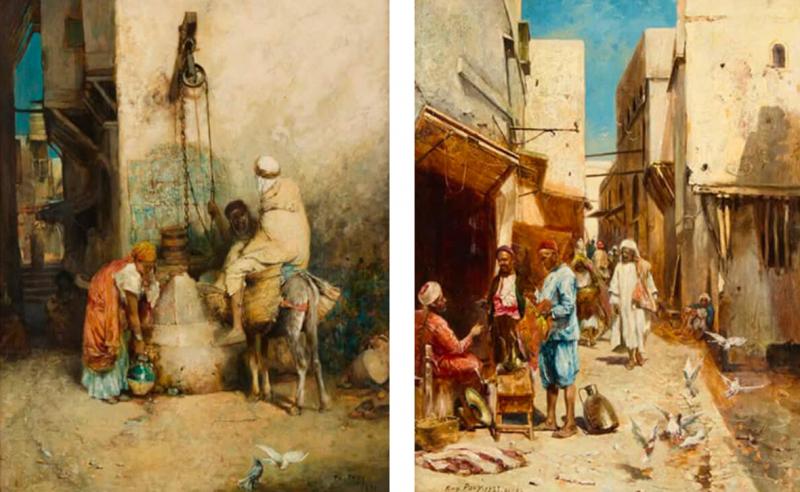 Philippe Pavy Pair of Orientalist Oil Paintings by Philippe Eug ne Pavy By Pavy