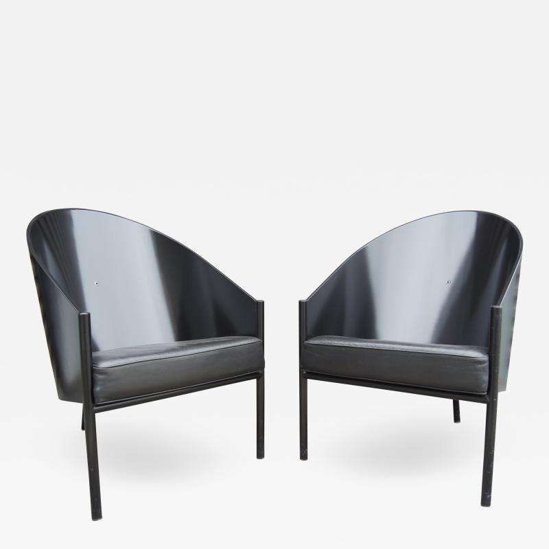 Philippe Starck Black Lacquer and Leather Pratfall Chair by Philippe Starck