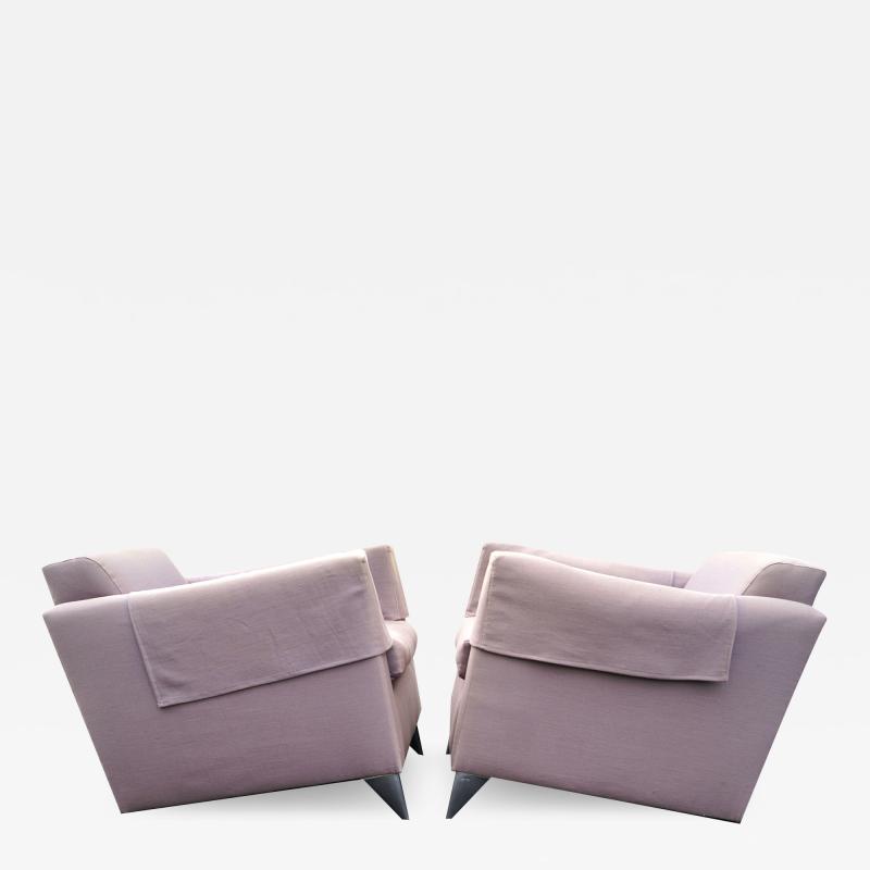 Philippe Starck Pair Of Len Niggelman Lounge Club Slipper Chairs By Philippe Starck