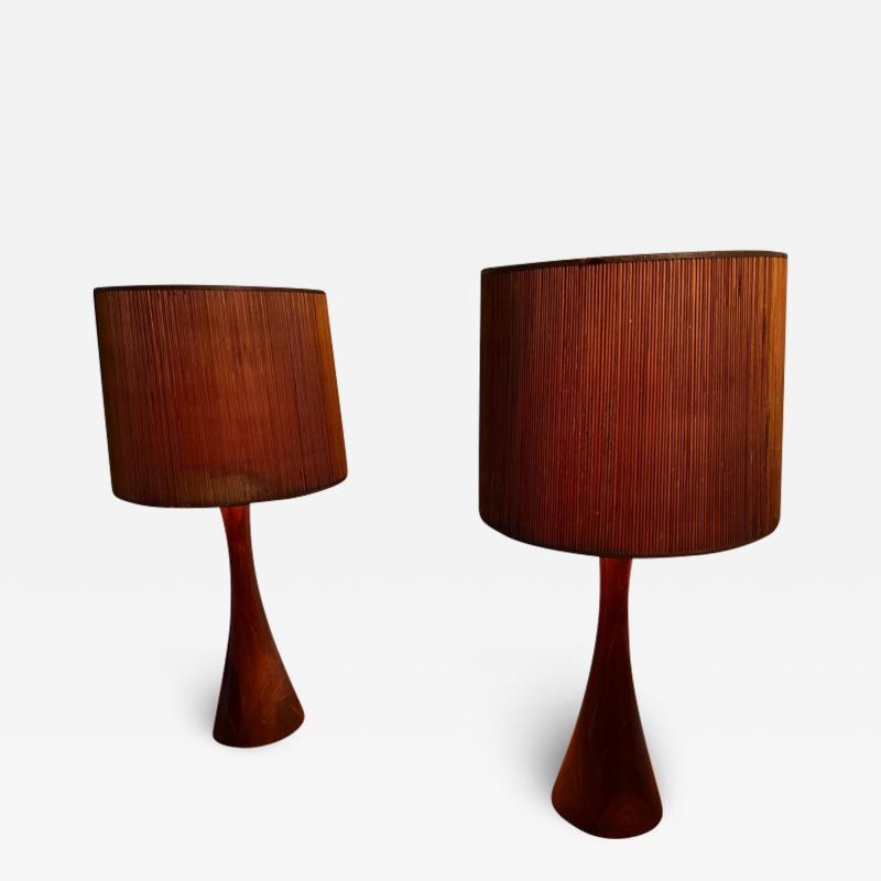 Phillip Lloyd Powell MID CENTURY SOLID WOOD MODERNIST LAMPS
