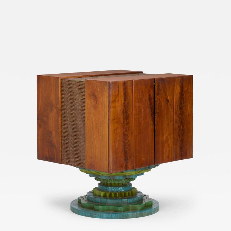 Phillip Lloyd Powell Phillip Lloyd Powell Rotating Walnut Case Bar 1965