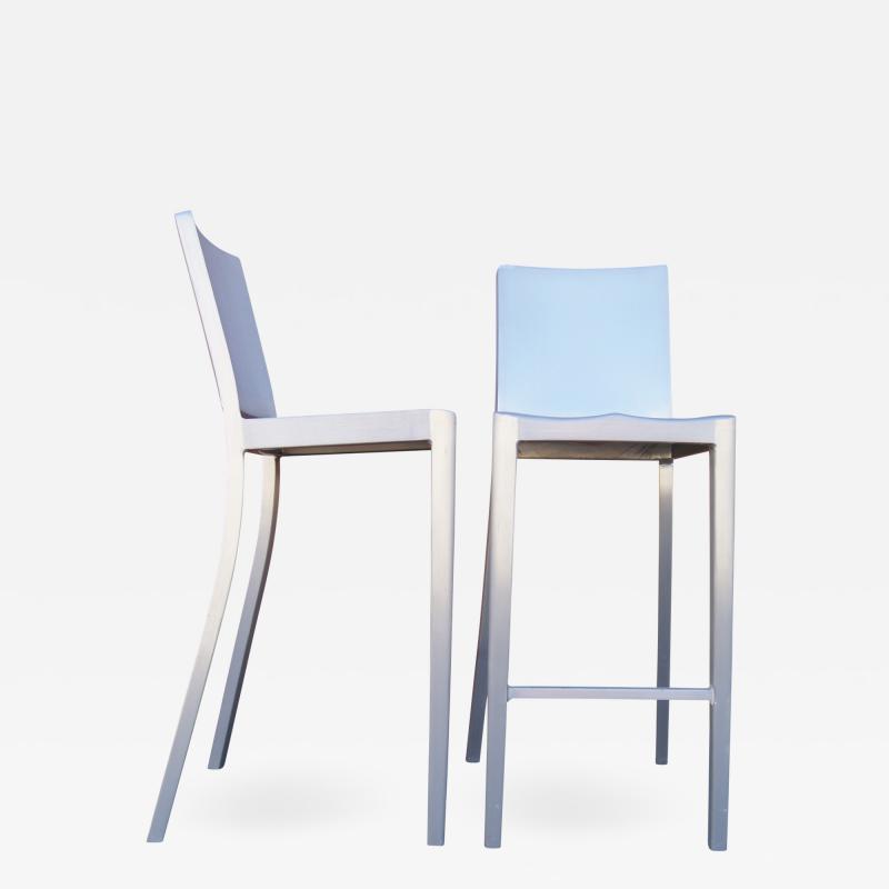 Phillipe Starck Pair of Brushed Aluminum Hudson Barstools by Philippe Starck for Emeco