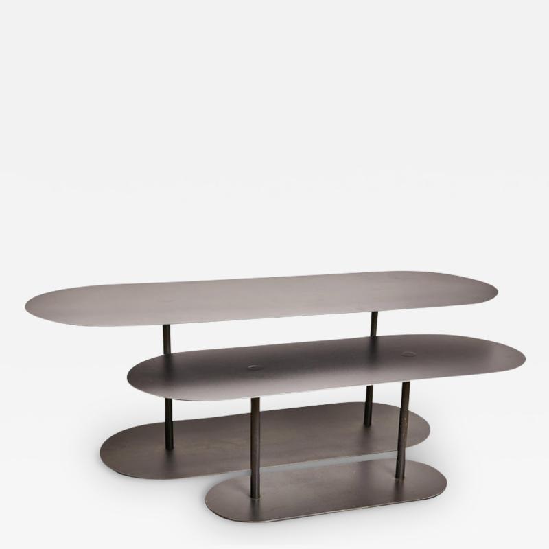 Pia Chevalier PAIR OF ELLIPSES TABLES SIGNED BY PIA CHEVALIER