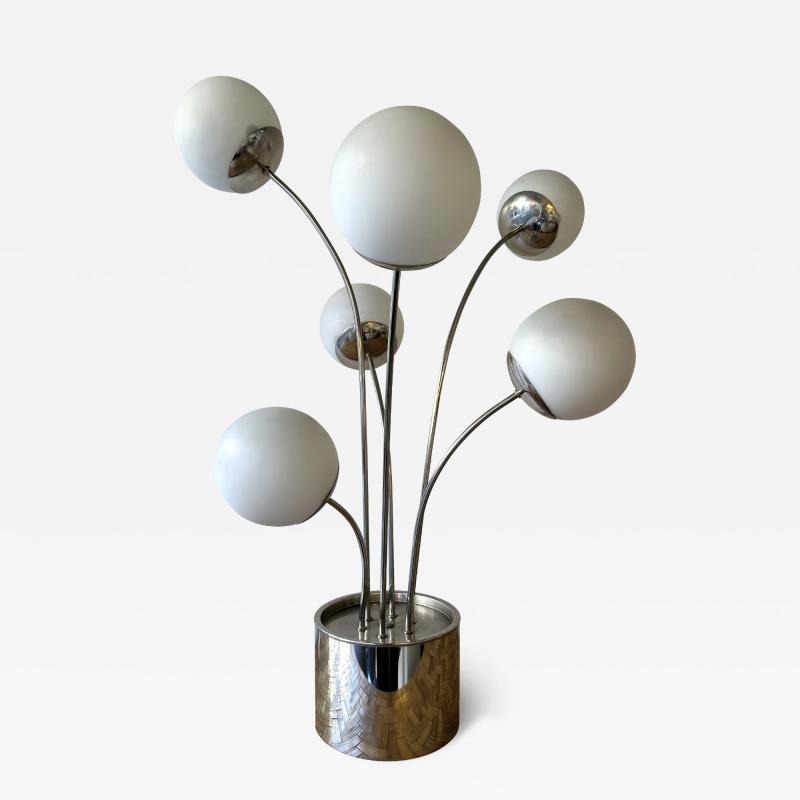 Pia Guidetti Crippa Lamp Metal and Opaline Glass by Pia Guidetti Crippa for Lumi Italy 1970s