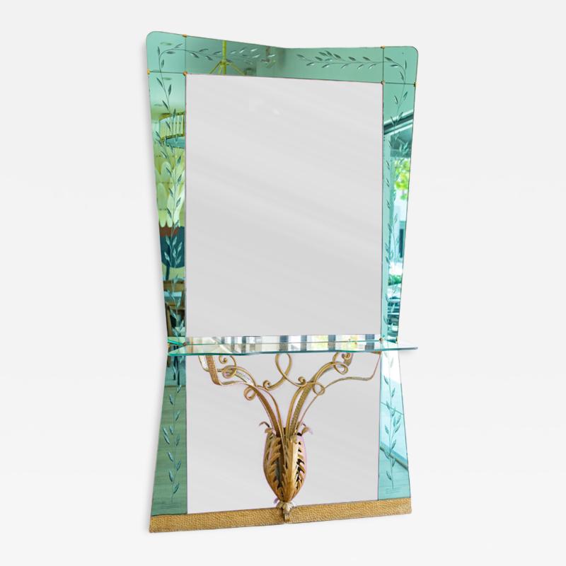 Pier Luigi Colli Italian Hallway Mirror by Pier Luigi Colli for Cristal Art