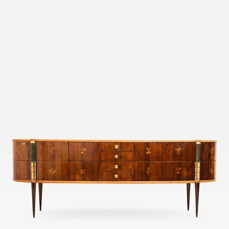 Pier Luigi Colli Italian Midcentury Oval Shaped Outstanding Sideboard by Pier Luigi Colli