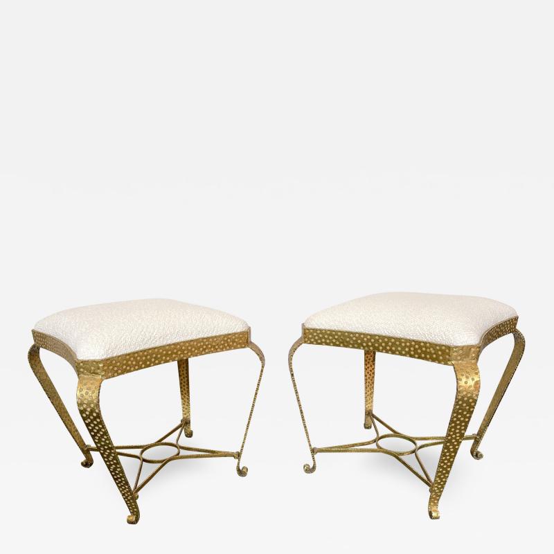 Pier Luigi Colli Pair of Stools Gold Leaf by Pier Luigi Colli Italy 1950s