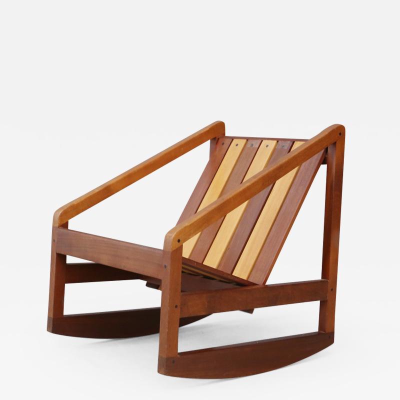 Pierluigi Ghianda Children Italian Rocking Chair to slats by Pierluigi Ghianda 1960s