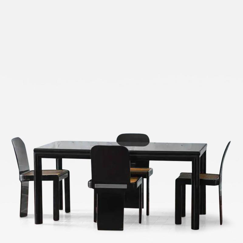 Pierluigi Molinari Dining set table 4 chairs by Pierluigi Molinari for Pozzi Milano 1960