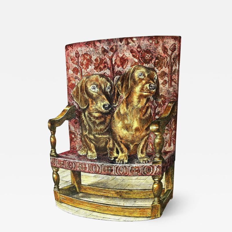 Piero Fornasetti Bassoitti Lithographically Printed and Painted Metal Umbrella Stand