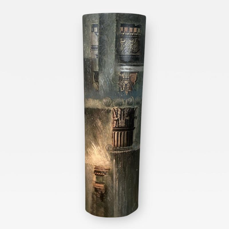 Piero Fornasetti FORNASETTI STYLE MIXED MEDIA COLUMN WALL ART