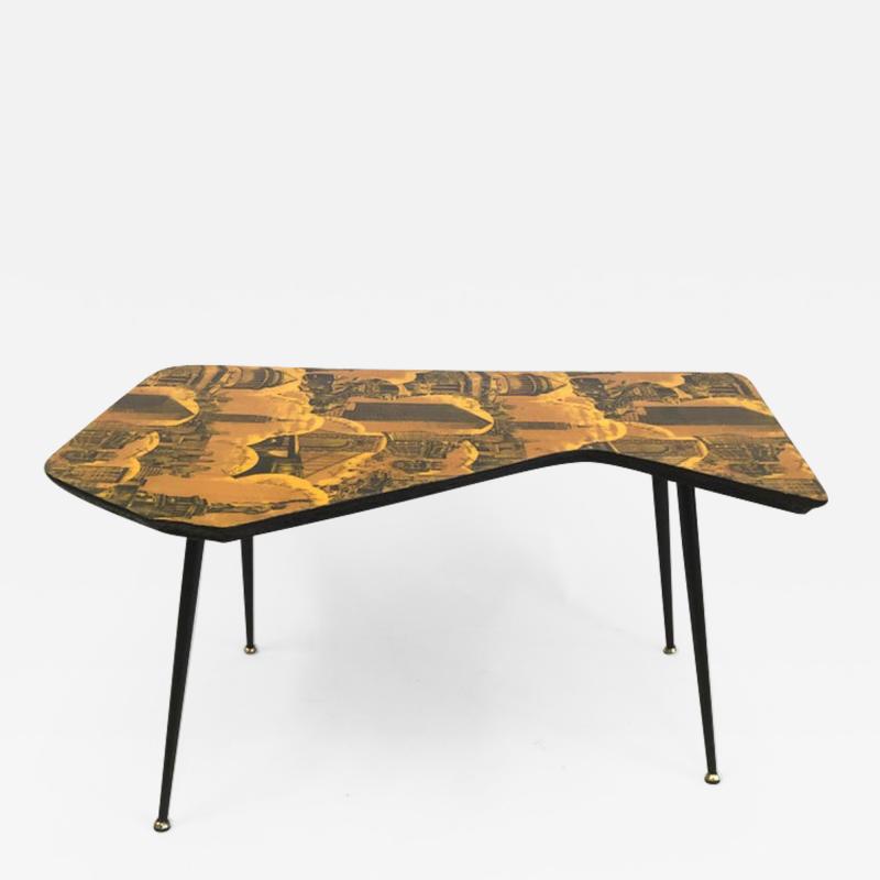 Piero Fornasetti Italian Mid Century Modern NYC Screen Print Cocktail Table Piero Fornasetti