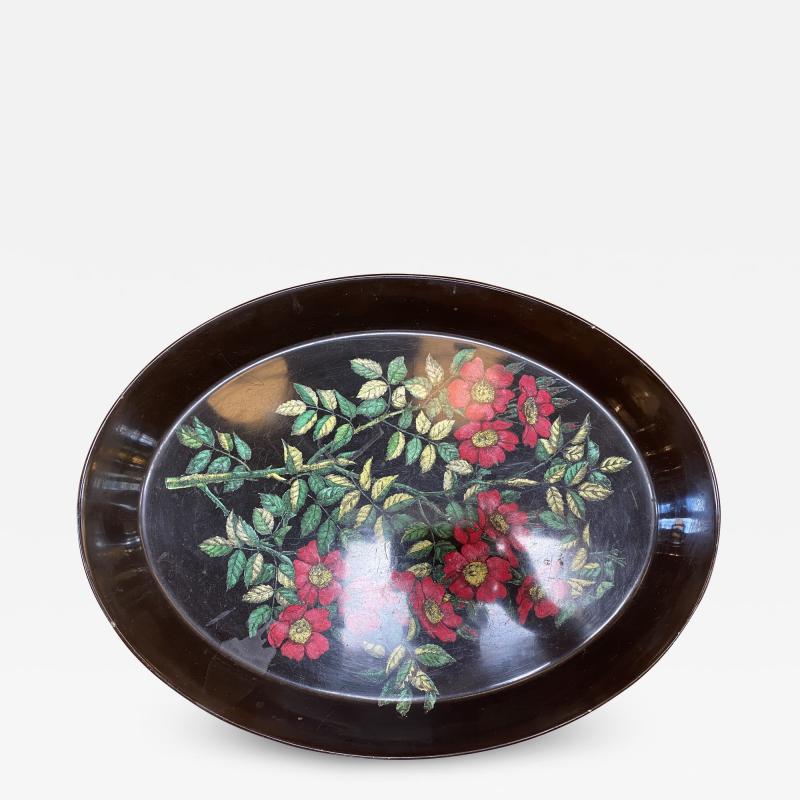 Piero Fornasetti Italian Vintage Oval Tray FIORI by Piero Fornasetti Italy 1950s