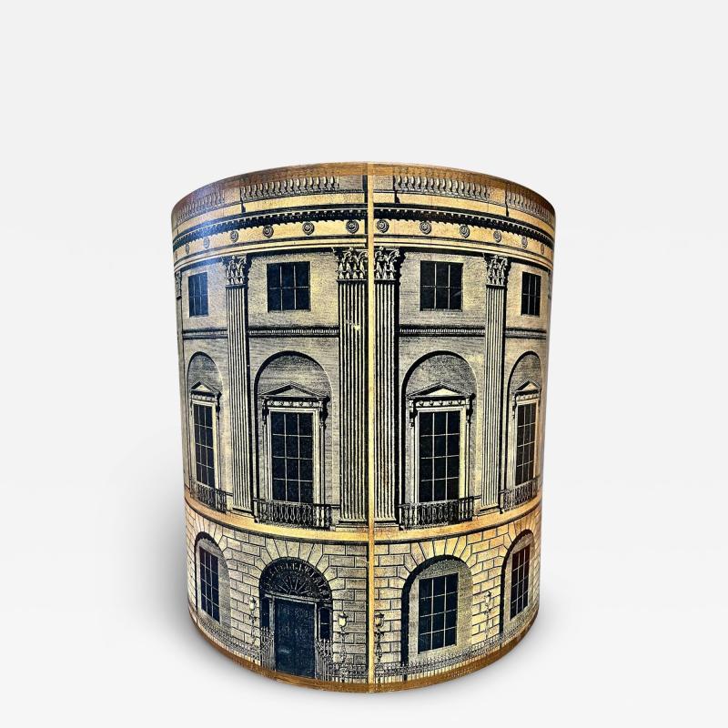 Piero Fornasetti Litho Wooden Waste Paper Basket Bin 1940