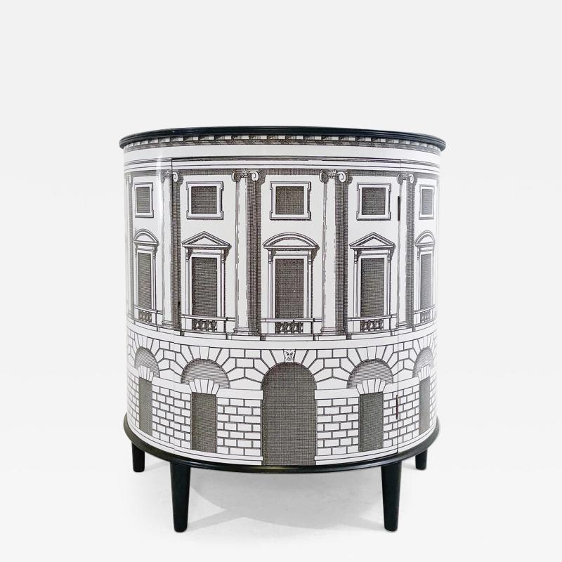 Piero Fornasetti Mid Century Modern Demi Lune Cabinet by Fornasetti