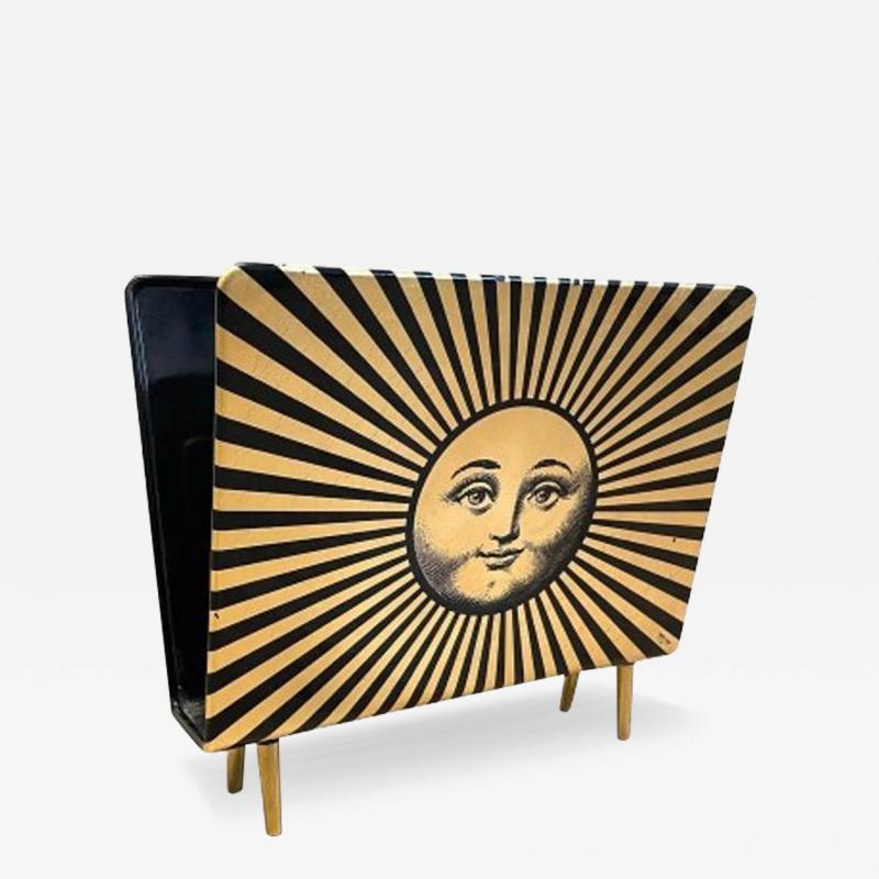 Piero Fornasetti Piero Fornasetti Mid Century Modern Magazine Rack Lacquer Metal Italy 1960s