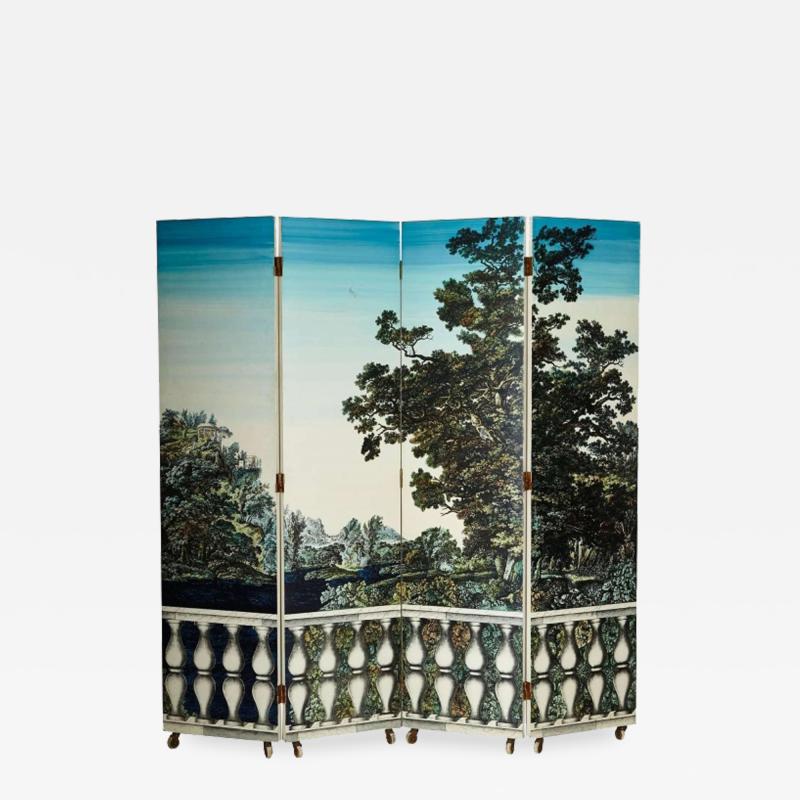 Piero Fornasetti Screen with two sides by Piero Fornasetti circa 1950