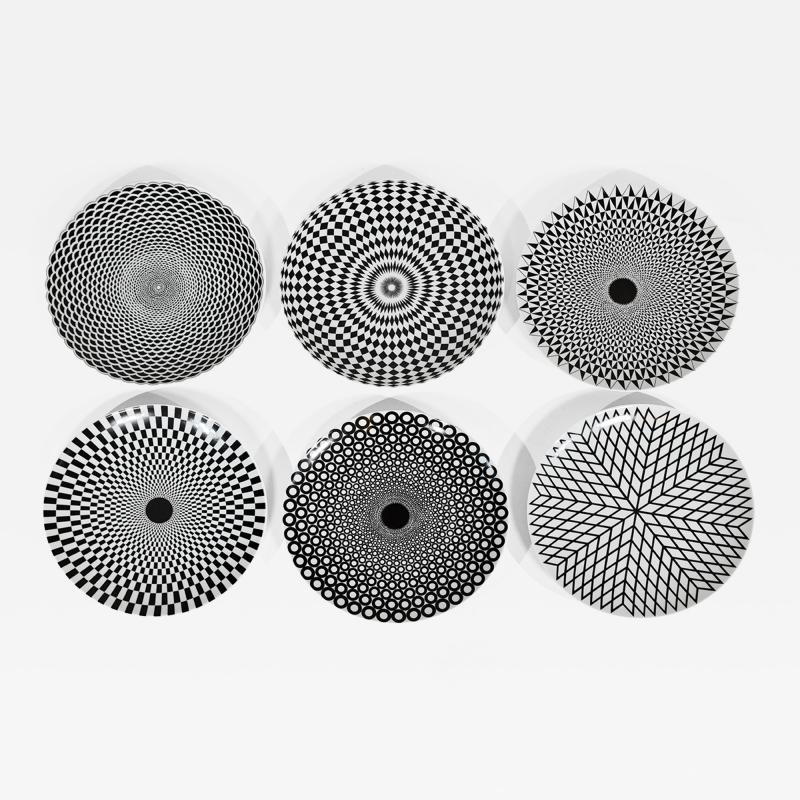 Piero Fornasetti Set of Six geometric plates