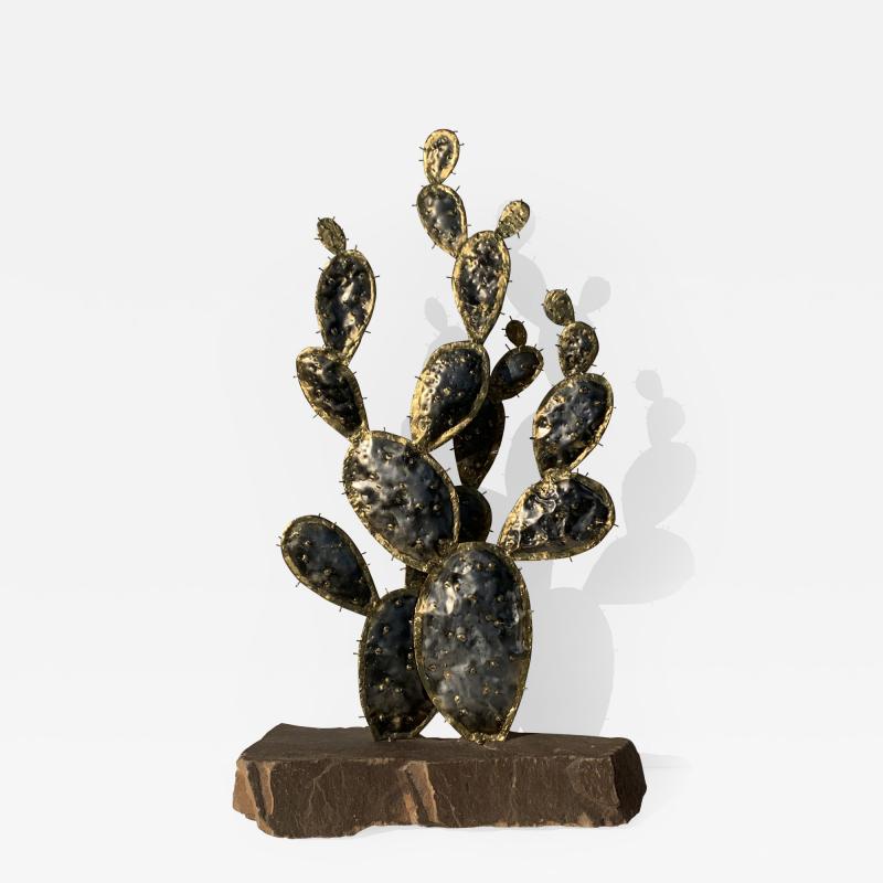 Pierre Andre Monney Brass Cactus Sculpture