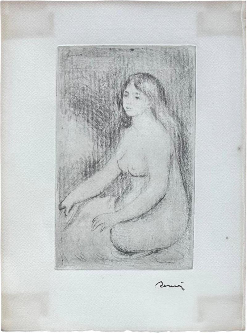 Pierre Auguste Renoir Pierre Auguste Renoir Aquatint on Arches Paper Titled Femme Nue with C O A 