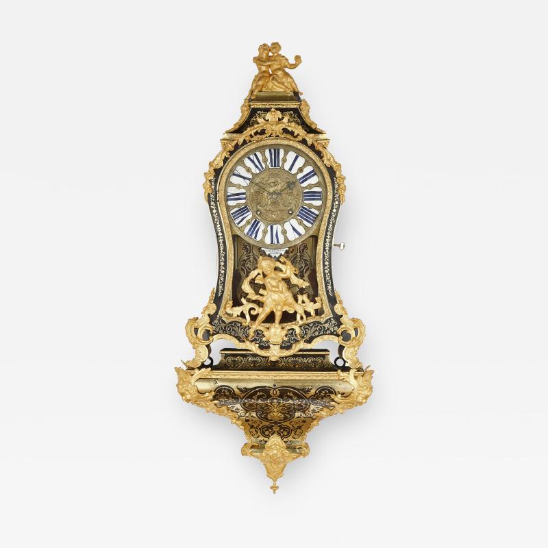 Pierre Brezagez Antique 18th Century Boulle Bracket Clock by Brezagez and Marchand