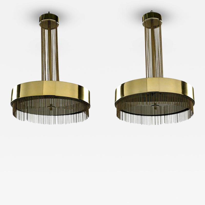 Pierre Cardin A Pair of French Brass Chandelier Ceiling Light Pierre Cardin