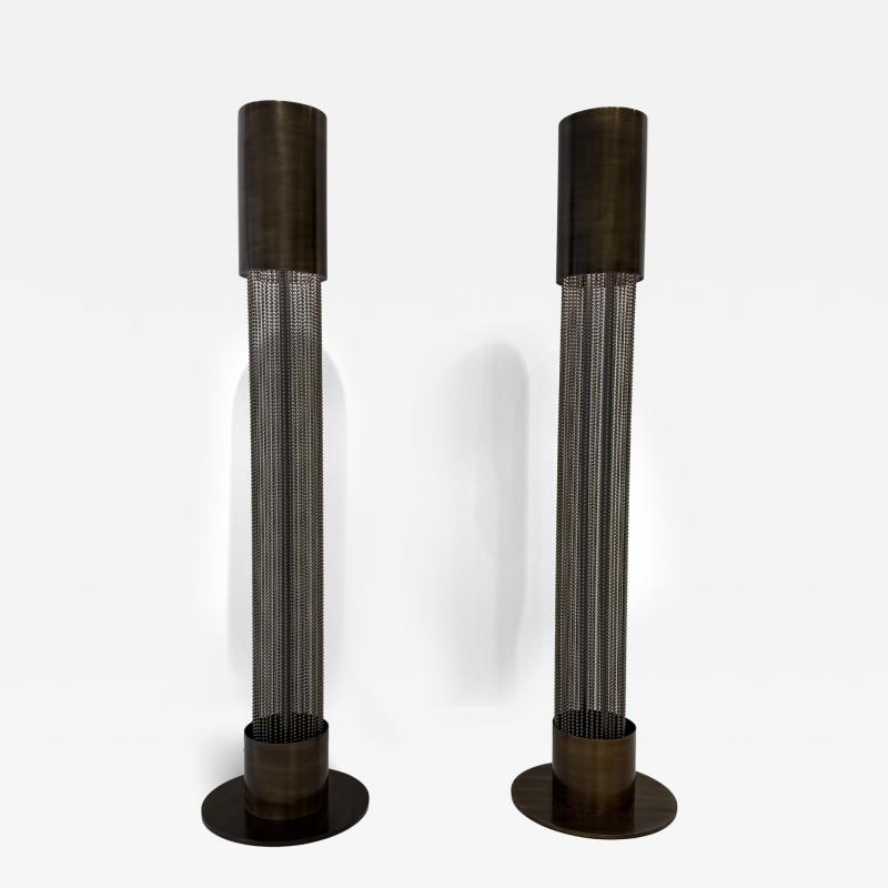 Pierre Cardin Pair of Pierre Cardin 1960s Aged Brass French Mid Century Floor Lamps