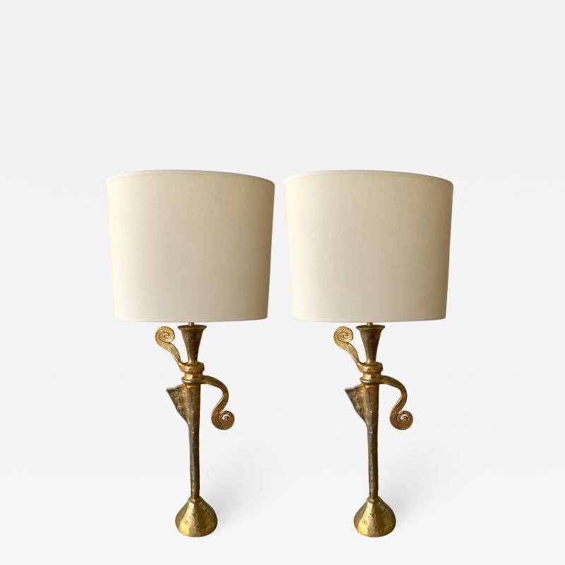 Pierre Casenove Pair of Lamps by Pierre Casenove for Fondica France 1980s