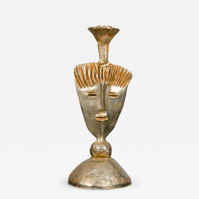 Pierre Casenove Pierre Casenove for Fondica Gilt Bronze Candleholder