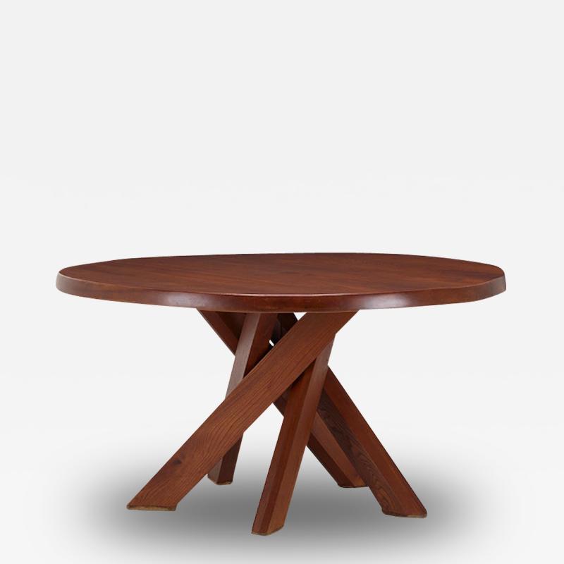 Pierre Chapo ELMWOOD CIRCULAR DINING TABLE MODEL T21D BY PIERRE CHAPO