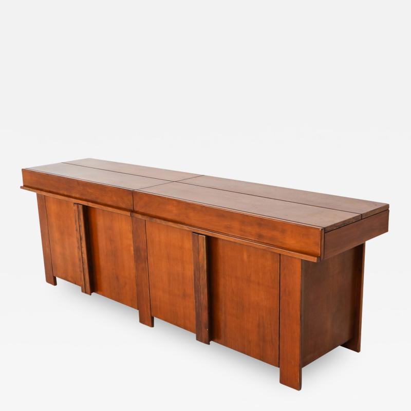 Pierre Chapo Large Mid Century Modern Credenza In Solid Elm 1960s