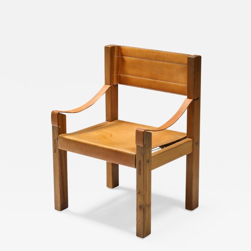 Pierre Chapo Pierre Chapo Cognac Leather Arm Chair 1960s