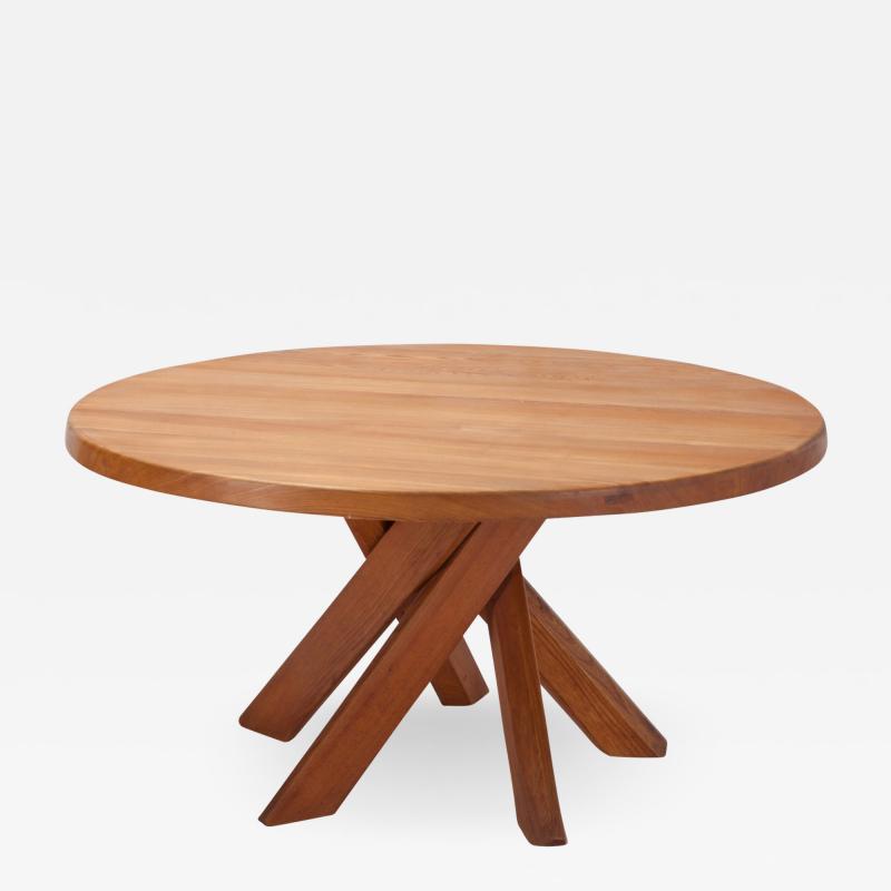 Pierre Chapo Pierre Chapo Round Dining Table In Solid French Elm 1960s