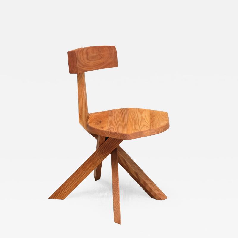 Pierre Chapo Pierre Chapo S34 Dining Side Chair in Solid Elm Chapo Creation France 2024