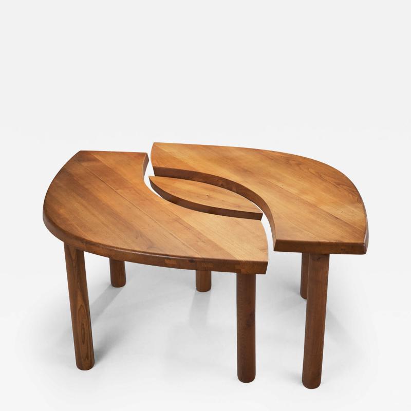 Pierre Chapo Pierre Chapo T22 The Eye Elm Dining Table France 1970s