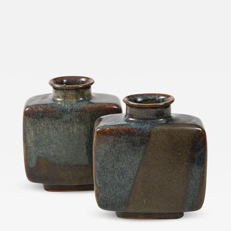 Pierre Culot Pair of Pierre Culot Earthenware Ceramic Vases Belgium circa 1975 Signed