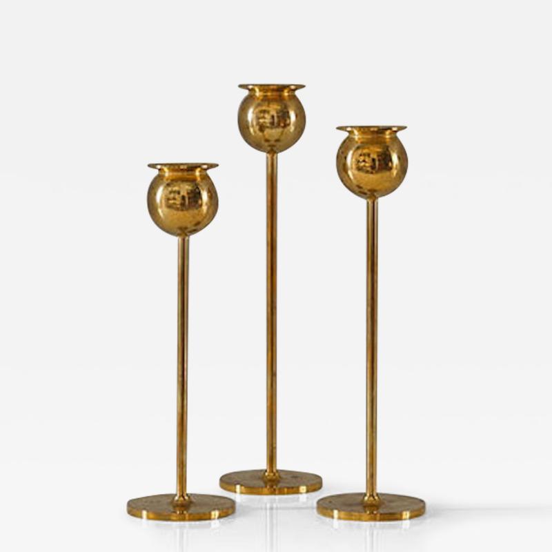 Pierre Forsell Swedish Candle Holders in Brass by Pierre Forsell for Skultuna