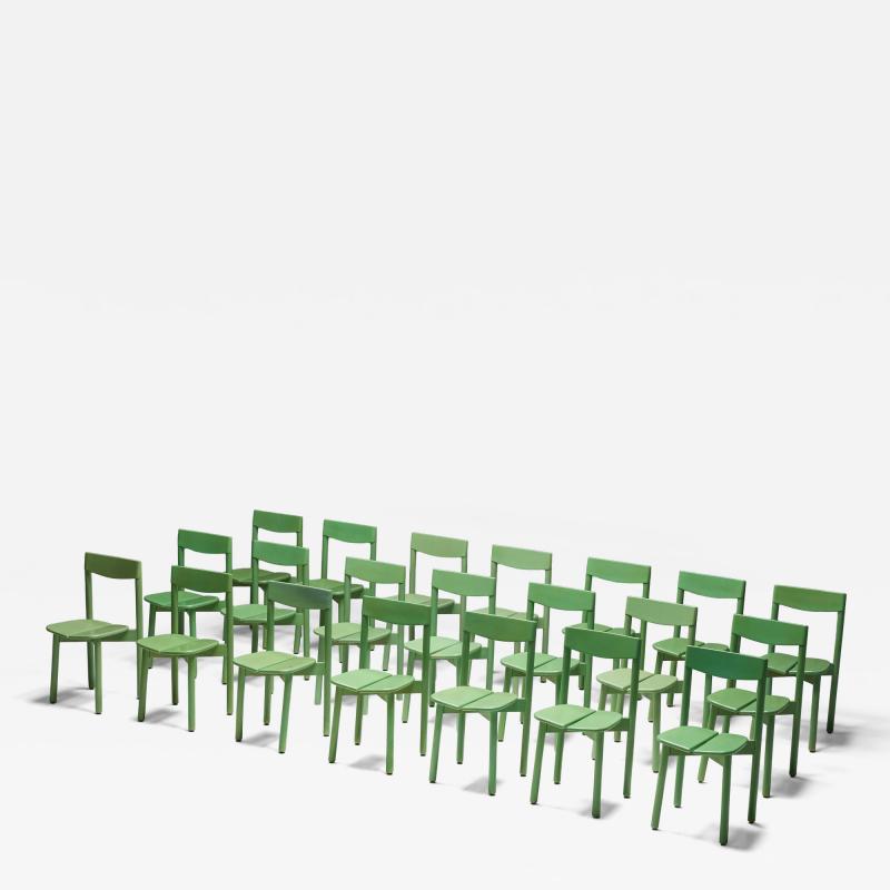 Pierre Gautier Delaye Green Coffee Bean Dining Chairs by Pierre Gautier Delaye France 1965