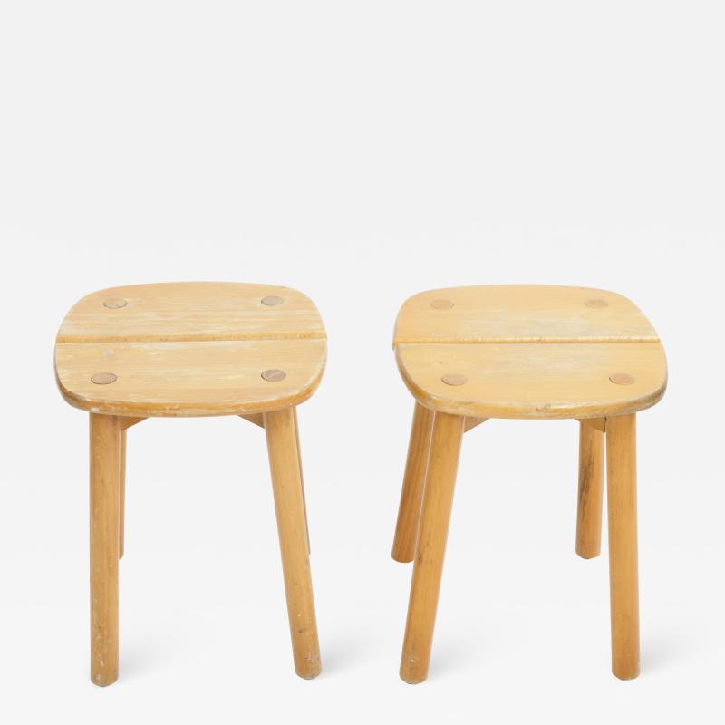 Pierre Gautier Delaye Pine Buffet Stools by Pierre Gautier Delaye Two Available 